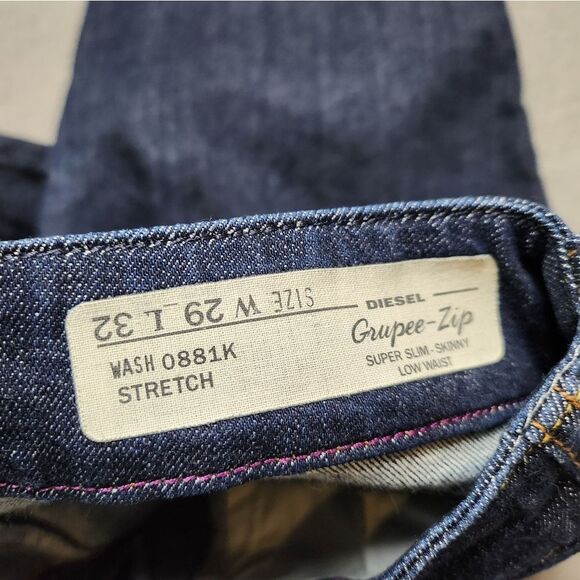 DIESEL grupee Zip women's jeans - diesel Super Slim - Skinny - Low Waist Sz 29 - Picture 6 of 14